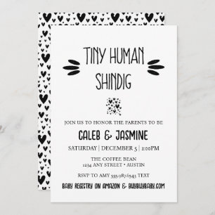 Tiny Human Shindig Baby Shower Einladung
