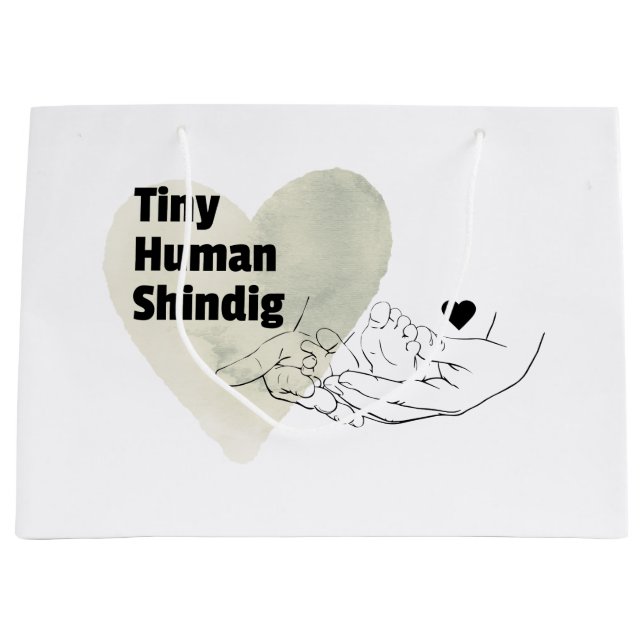 Tiny Human Shindig Geschenktasche Moderne Babydusc Große Geschenktüte (Vorderseite)