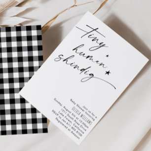 Tiny Human Shindig Minimalistisch Baby Dusche Einladung