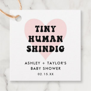 Tiny Human Shindig Modern Baby Dusche Geschenkanhänger