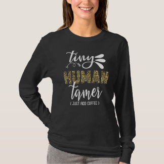 Tiny Human Tamer Leopard Print Childcare Worker T-Shirt