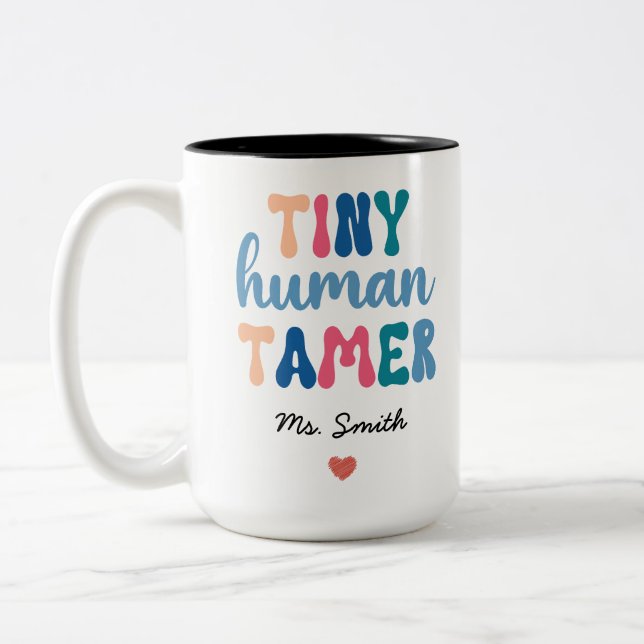 Tiny Human Tamer | Name des benutzerdefinierten Le Zweifarbige Tasse (Links)