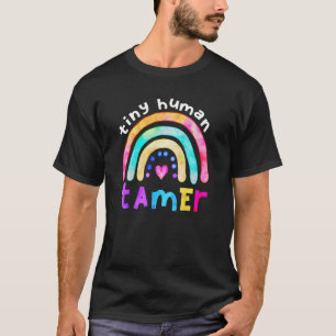 Tiny Human Tamer Watercolor rainbow Daycare Teache T-Shirt