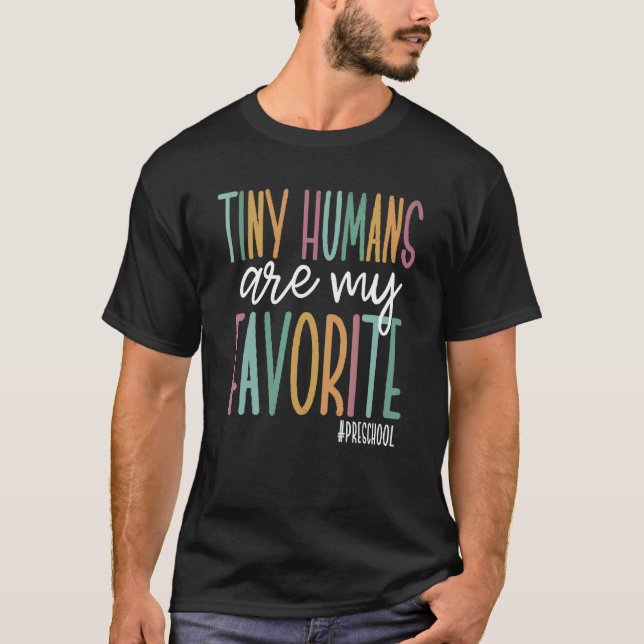 Tiny Humans Are My Favorite Preschool Christmas 20 T-Shirt (Vorderseite)