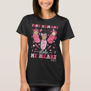 Tiny Humans gestohlen mein Herz Nicu Nurse Happy V T-Shirt