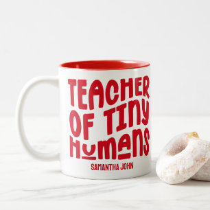 Tiny Humans   Lehrerbewertung Rot Zweifarbige Tasse