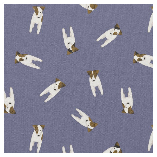 Tiny Jack Russell Terrier Hunde blau oder JA Stoff (Nahaufnahme)