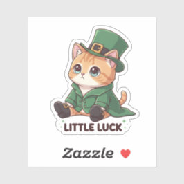 Tiny Leprechaun Kitten Cute Kawaii St Patrick Aufkleber