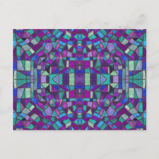 Tiny Lila Painted Mosaic Postcard Postkarte