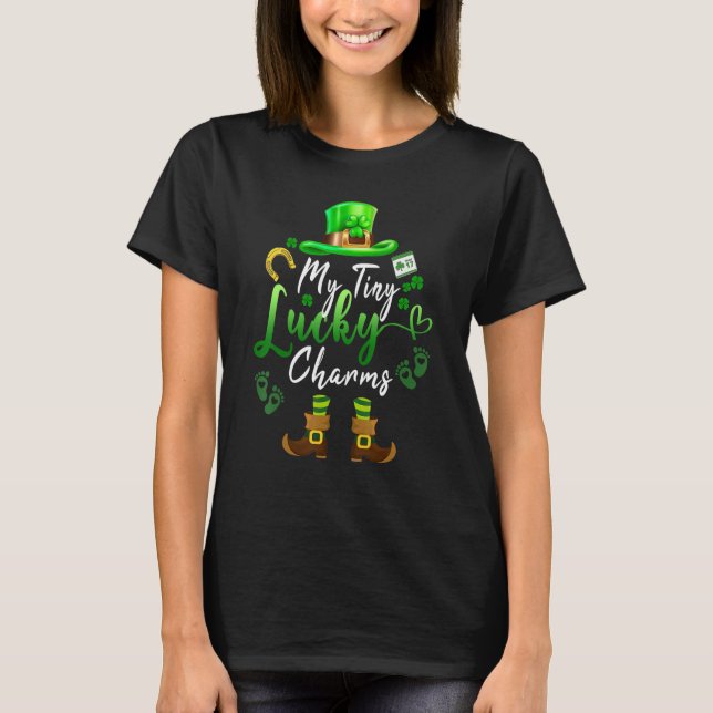 Tiny Lucky Charms Shamrock Irish Mom St patricks d T-Shirt (Vorderseite)