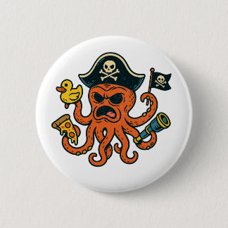 Tiny Mutant Octopus Button - Crazy Tentacles Vibes