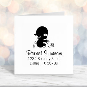 Tiny Ninja Folding Origami Star Adresse 4 Permastempel