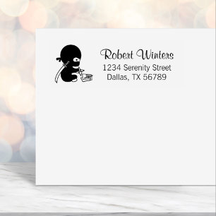 Tiny Ninja Folding Origami Star-Adresse Permastempel