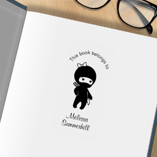 Tiny Ninja Girl Buchzeichen Gummistempel