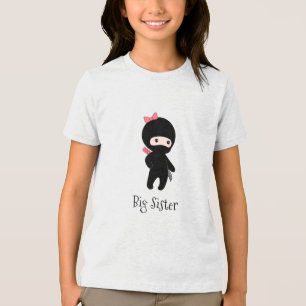 Tiny Ninja Girl Quote - Big Sister Tri-Blend Shirt