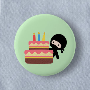 Tiny Ninja Hinter Geburtstagstorte Green Button