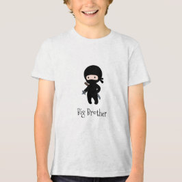 Tiny Ninja Holding Throwing Star - Big Brother Tri-Blend Shirt