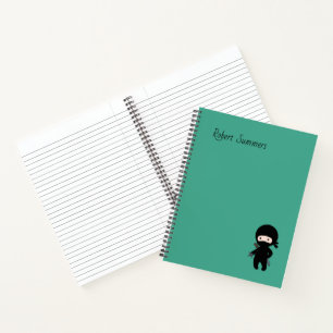 Tiny Ninja Individuelle Name auf Dunkelgrün Notizbuch