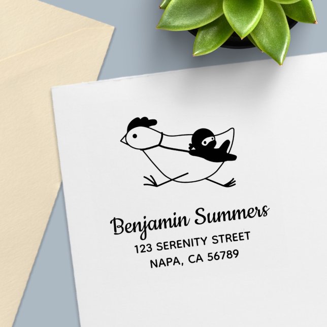 Tiny Ninja Large Chicken Address Permastempel (Von Creator hochgeladen)