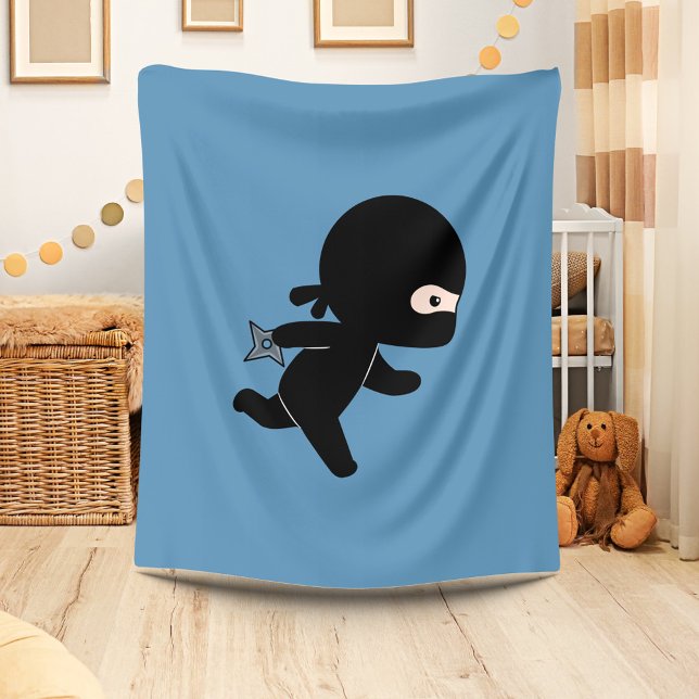 Tiny Ninja läuft auf Blue Fleecedecke (Von Creator hochgeladen)
