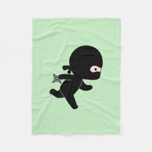 Tiny Ninja läuft auf Grün Fleecedecke