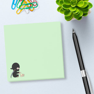Tiny Ninja Making Origami Paper werfen Star Post-it Klebezettel