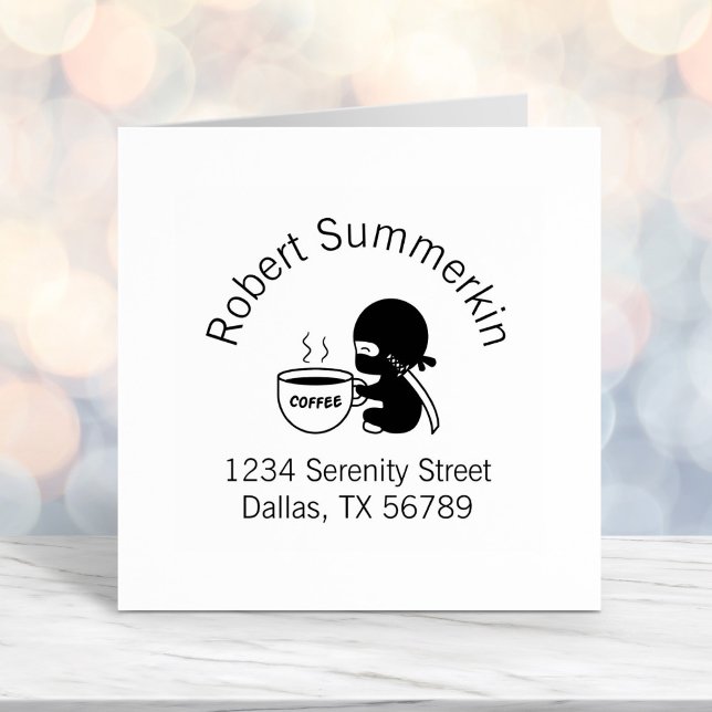 Tiny Ninja mit großer Coffee Tasse Arkadadresse Permastempel (Von Creator hochgeladen)