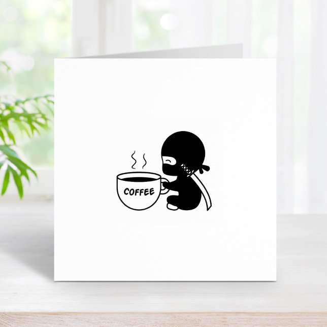 Tiny Ninja mit großer Tasse 1x1 Gummistempel (Von Creator hochgeladen)