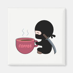 Tiny Ninja mit großer Tasse Magnet
