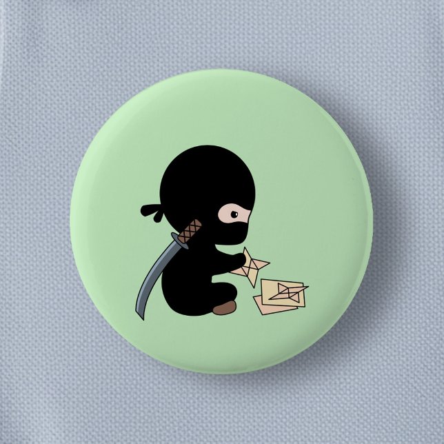 Tiny Ninja Origami Paper Throwing Star Green Button (Von Creator hochgeladen)