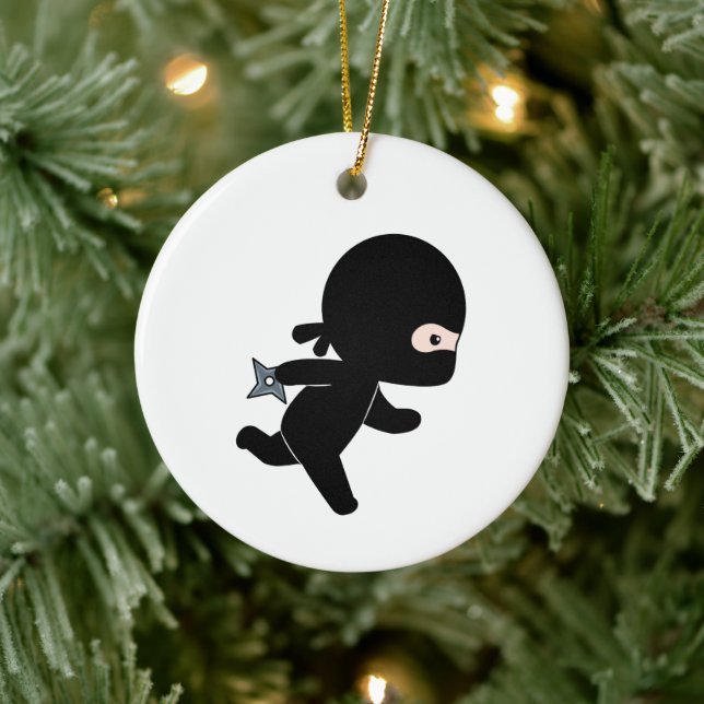 Tiny Ninja Running Keramik Ornament (Baum)