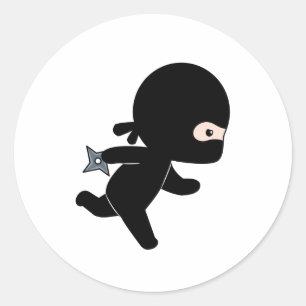 Tiny Ninja Running Runder Aufkleber