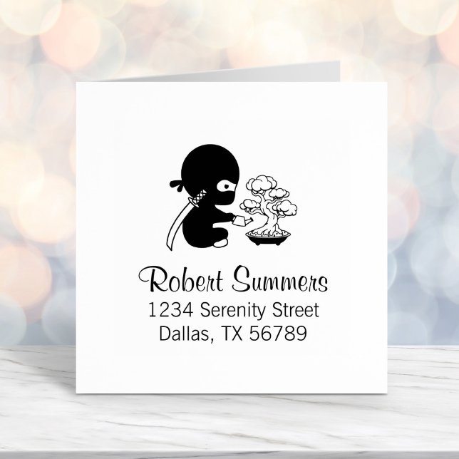 Tiny Ninja Watering Bonsai Tree Adresse Permastempel (Von Creator hochgeladen)