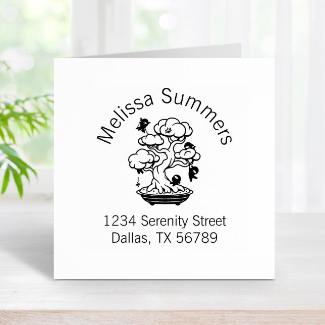 Tiny Ninjas in Bonsai Tree Arch-Adresse Gummistempel (Von Creator hochgeladen)