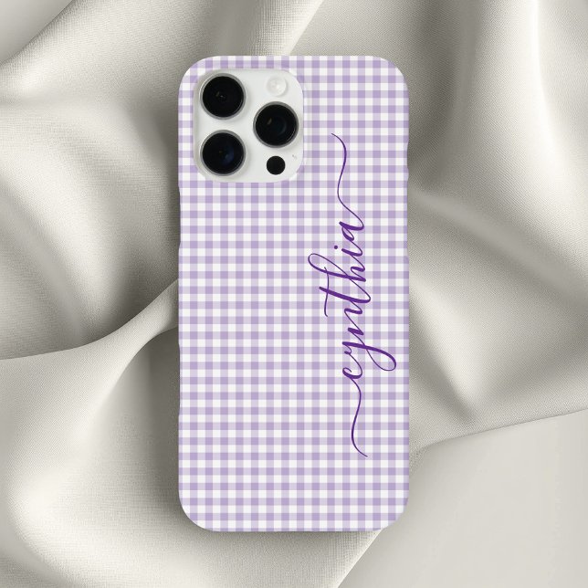 Tiny Pale Lila Gingham Signature Case-Mate iPhone Hülle (Tiny Pale Purple Gingham Signature Case-Mate iPhone Case)