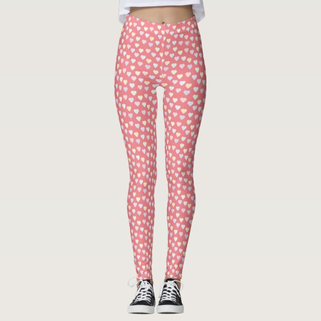 Tiny Pastel Hearts Leggings (Vorderseite)