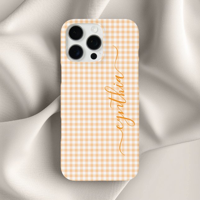 Tiny Peach Gingham Signature Case-Mate iPhone Hülle (Tiny Peach Gingham Signature Case-Mate iPhone Case)