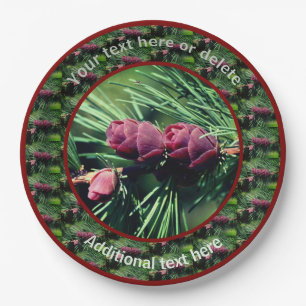 Tiny Pinecones Personalisiertes Party Pappteller