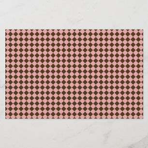 Tiny Pink and Brown Diamonds Scrapbooking Paper