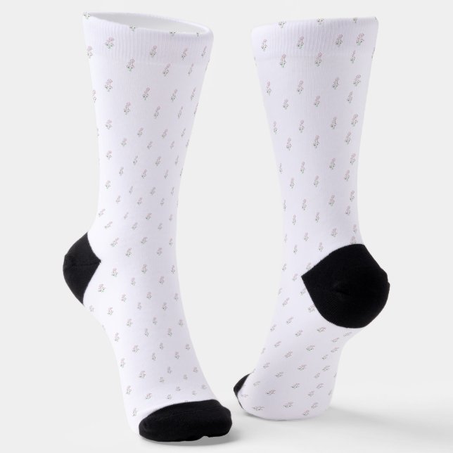 Tiny Pink Cosmos Bouquets Muster Socken (Gewinkelt)