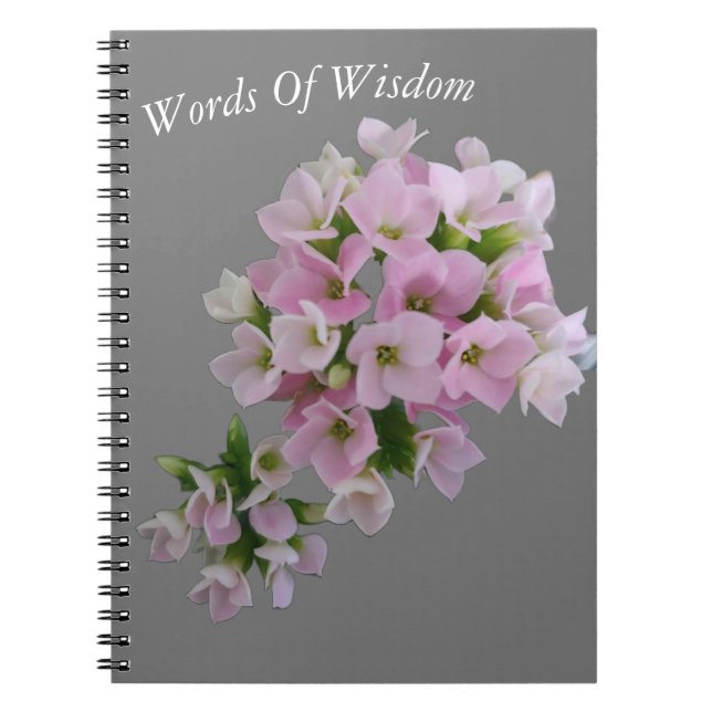 Tiny Pink Floret Spiral Notebook Notizblock (Vorderseite)