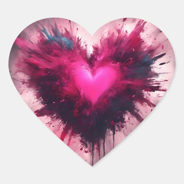 Tiny Pink Heart Herz-Aufkleber (Vorderseite)