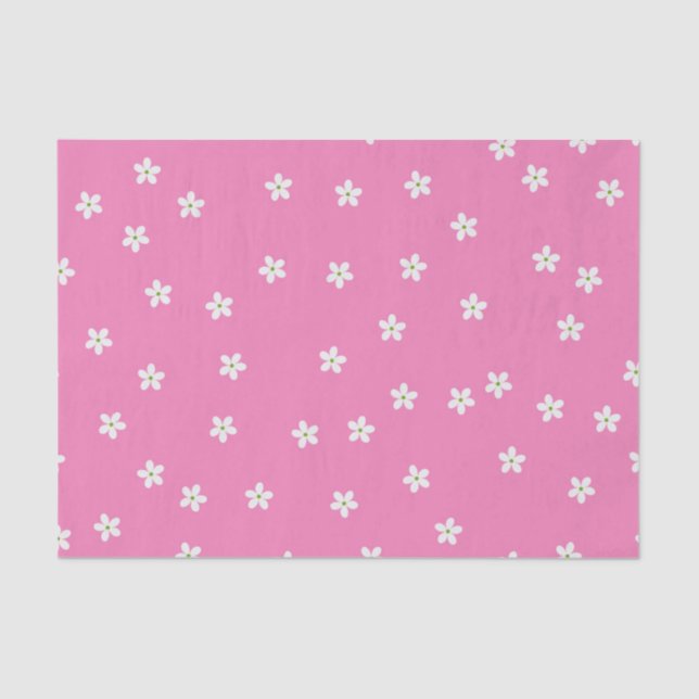 TINY PINK WHITE GREEN BLUME SEIDENPAPIER (Vorderseite)