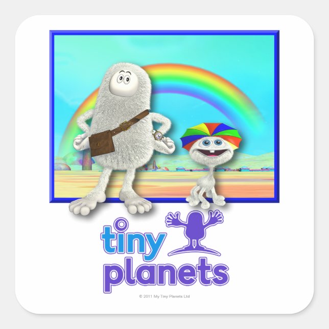 Tiny Planets - Rainbows machen Quadratischer Aufkleber (Vorderseite)