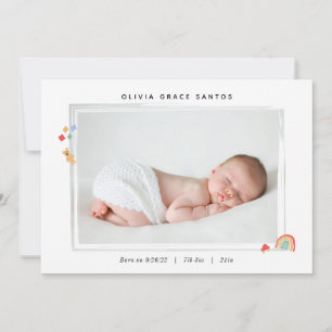 Tiny Rainbow Baby Birth Ankündigung