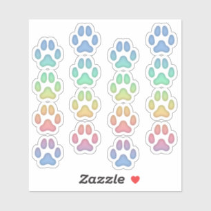 Tiny Rainbow Dog Pawprints Animal Tracks Decals Aufkleber