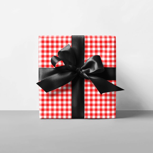 Tiny Red Gingham Geschenkpapier (Tiny Red Gingham Wrapping Paper)