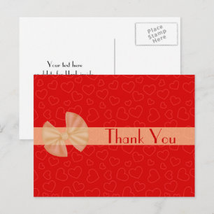 Tiny Red Hearts Vielen Dank Postcard Postkarte