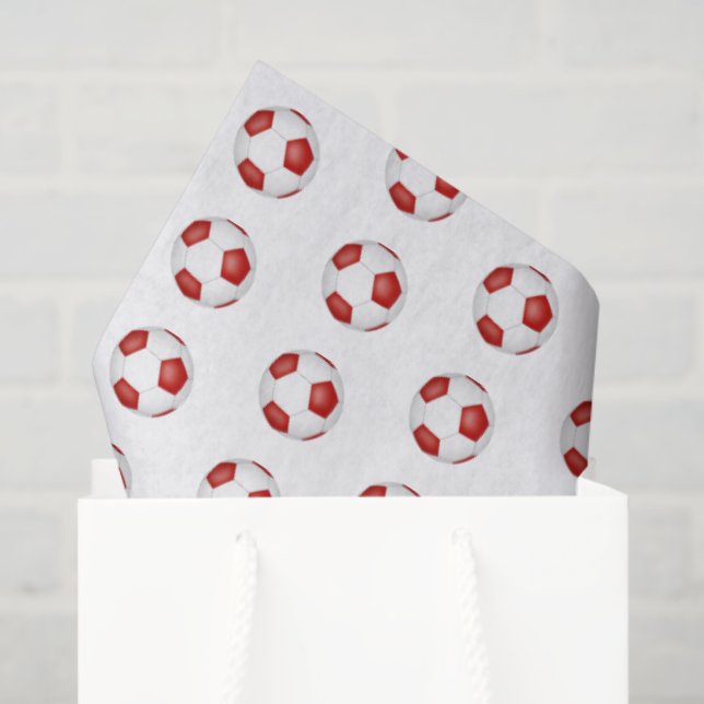 tiny red white soccer balls pattern seidenpapier (Geschenktüte)