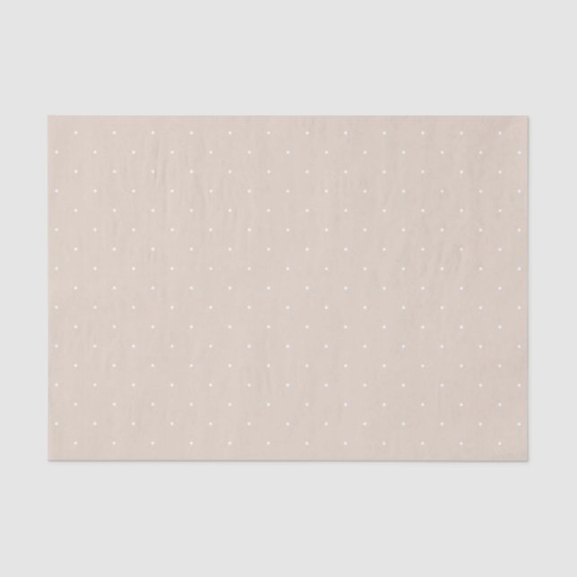 Tiny Refined White Polka Dots On Beige Minimal Seidenpapier (Vorderseite)